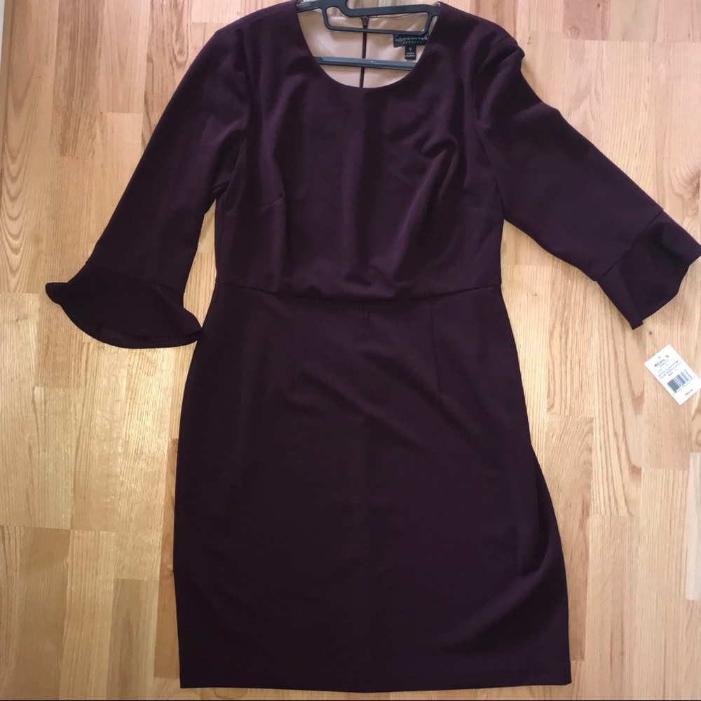 Connected Apparel Wine Maroon Dress